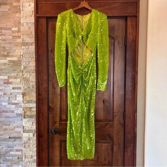 The New Arrivals by Ilkyaz Ozel Aurora Sequin Cut-Out Maxi Dress Evening Gown - Picture 5 of 14